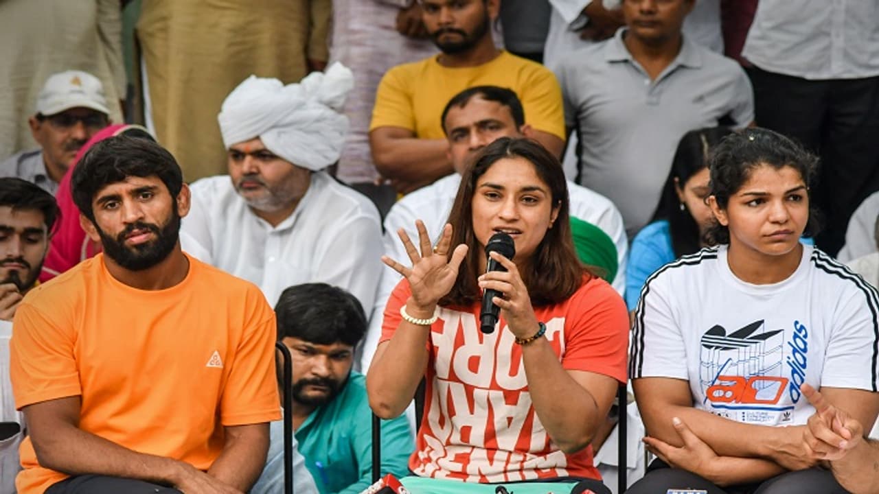 Protesting wrestlers Protesting wrestlers