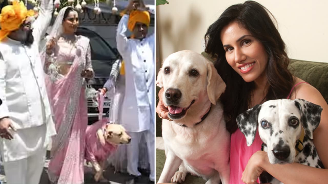 Sonnalli Seygall with dog Sonnalli Seygall with dog