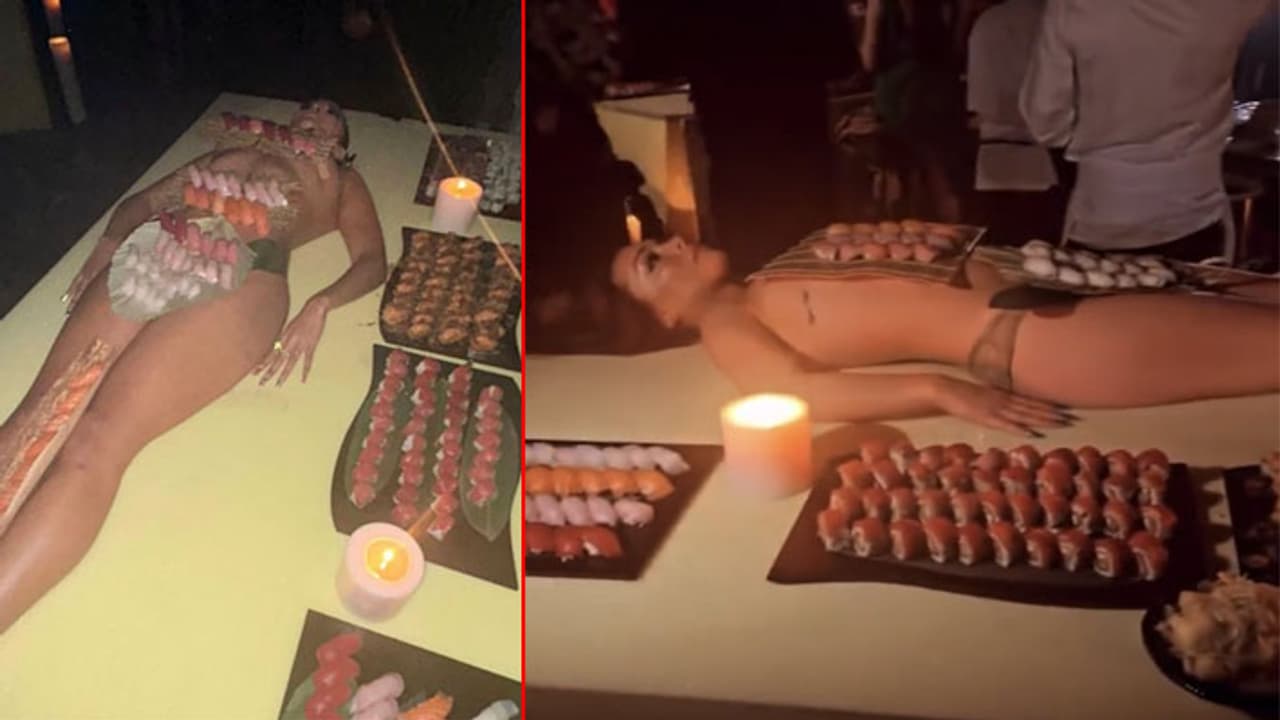sushi on naked woman sushi on naked woman