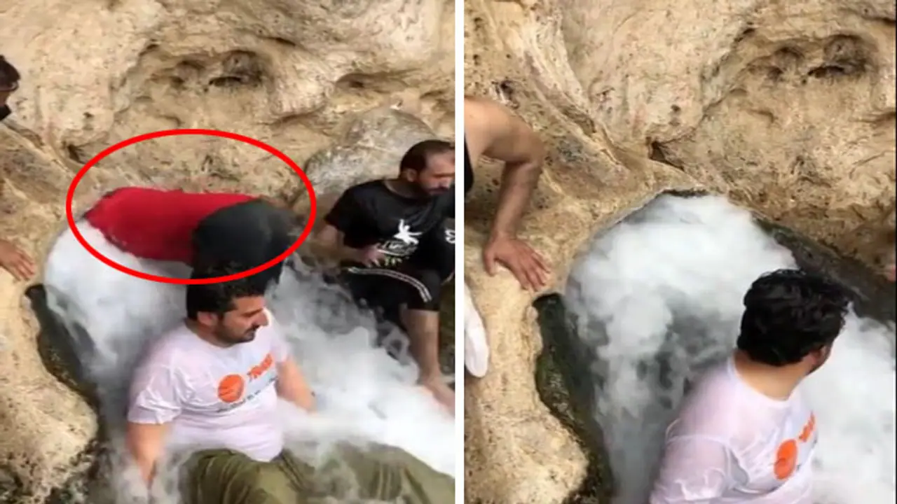 man disappeared under waterfall man disappeared under waterfall