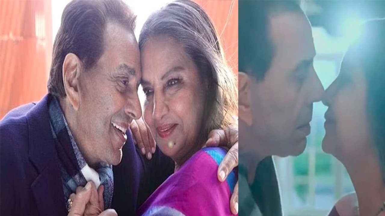 Dharmendra lip lock with Shabana Azmi Dharmendra lip lock with Shabana Azmi