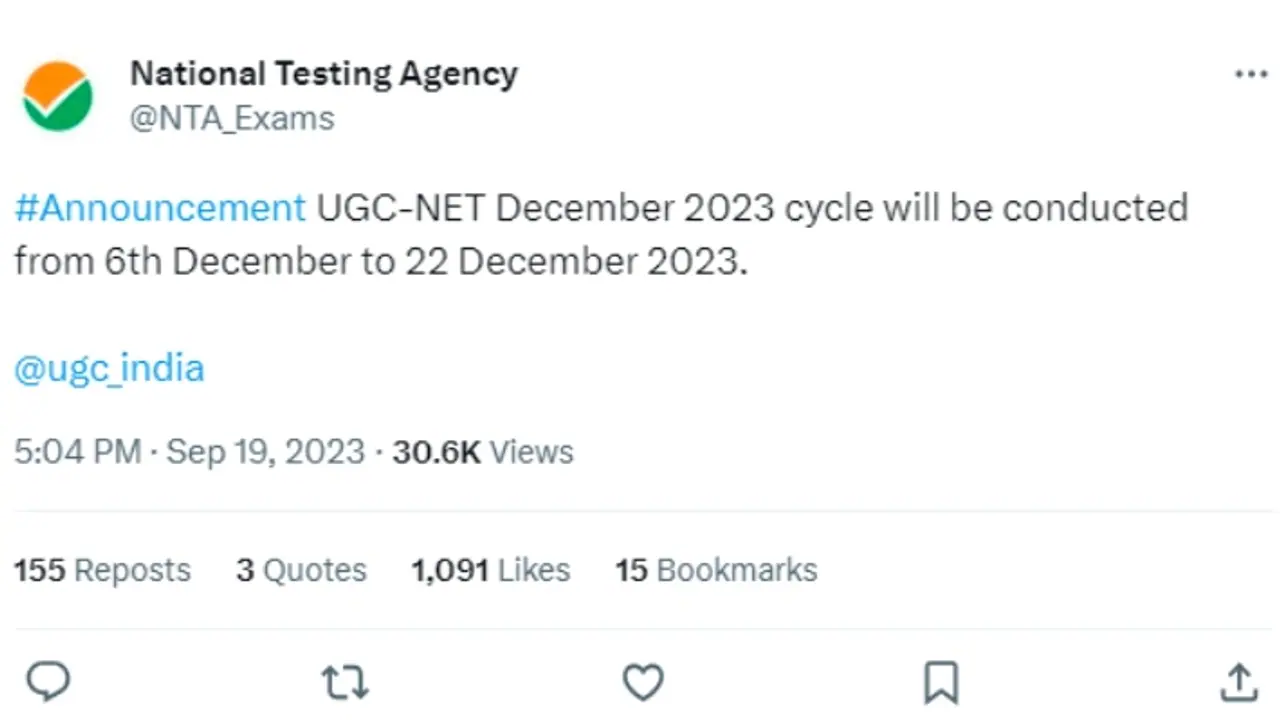 UGC NET December 2023 Cycle Exam UGC NET December 2023 Cycle Exam