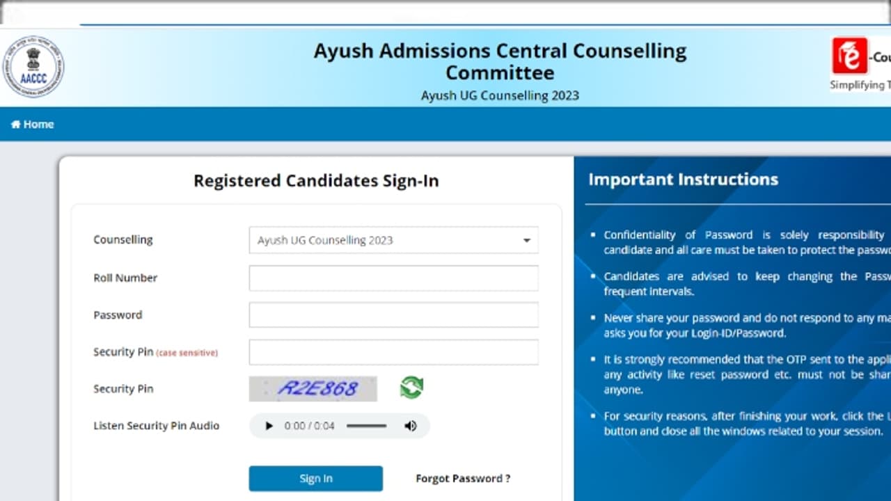 AYUSH NEET UG 2023 Seat Allotment Result