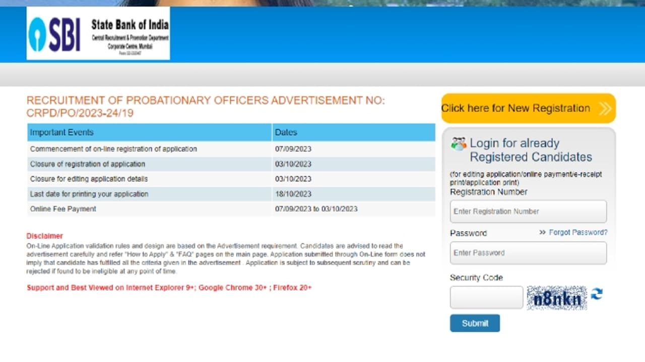 SBI PO Recruitment 2023 Registration date extended
