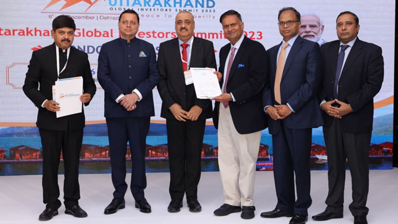 Pushkar Singh Dhami in london for uttarakhand global investors summit 2023 Pushkar Singh Dhami in london for uttarakhand global investors summit 2023