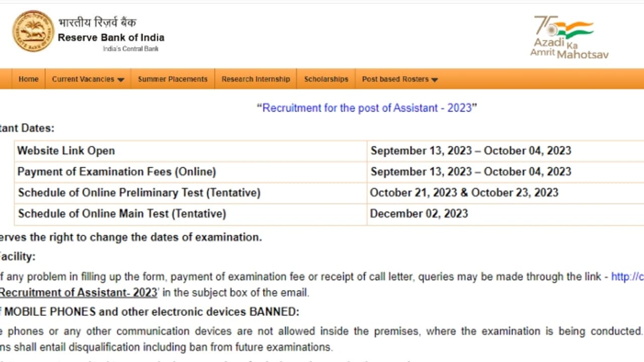 RBI Assistant Recruitment 2023 RBI Assistant Recruitment 2023