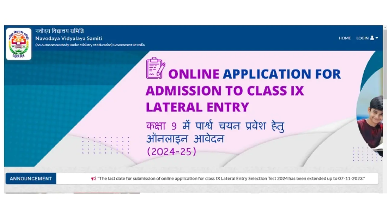 JNVST Class 9th 2024 registration direct link here