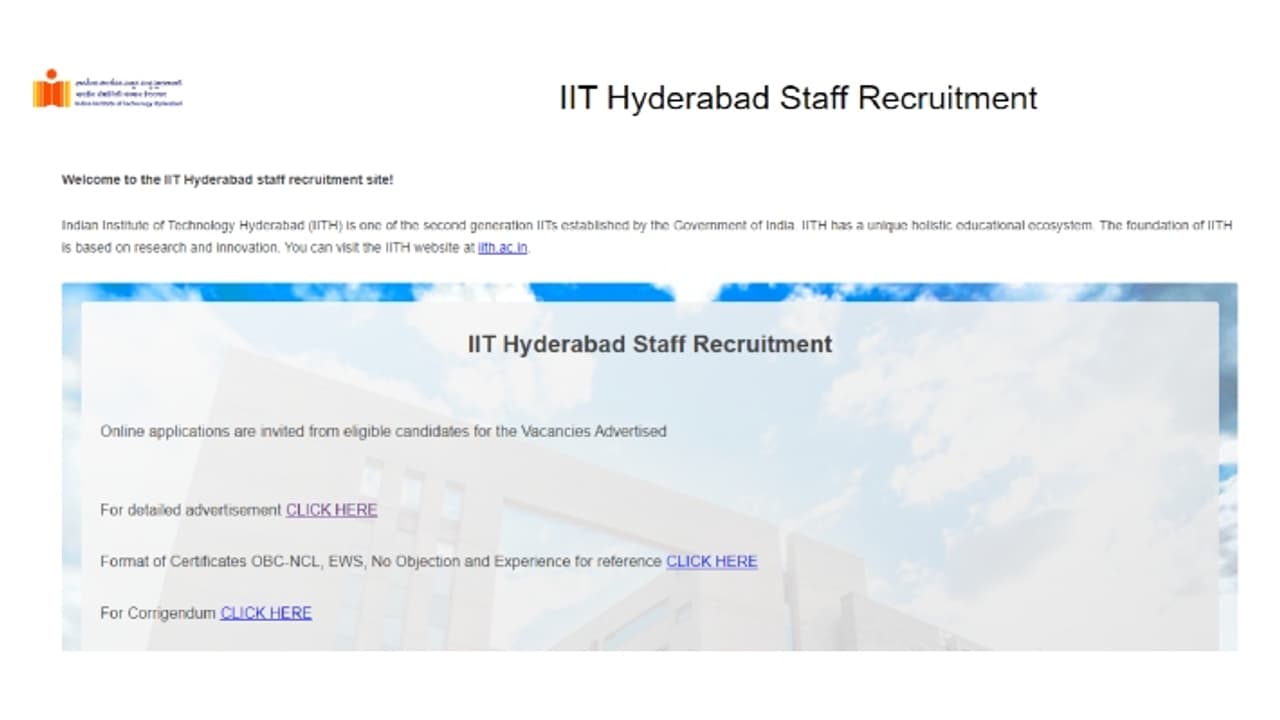 IIT Hyderabad Recruitment 2023 IIT Hyderabad Recruitment 2023