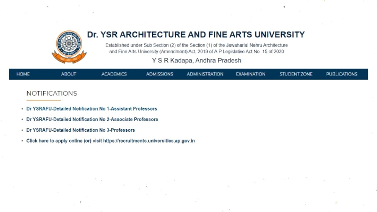 YSRAUF Recruitment 2023 YSRAUF Recruitment 2023