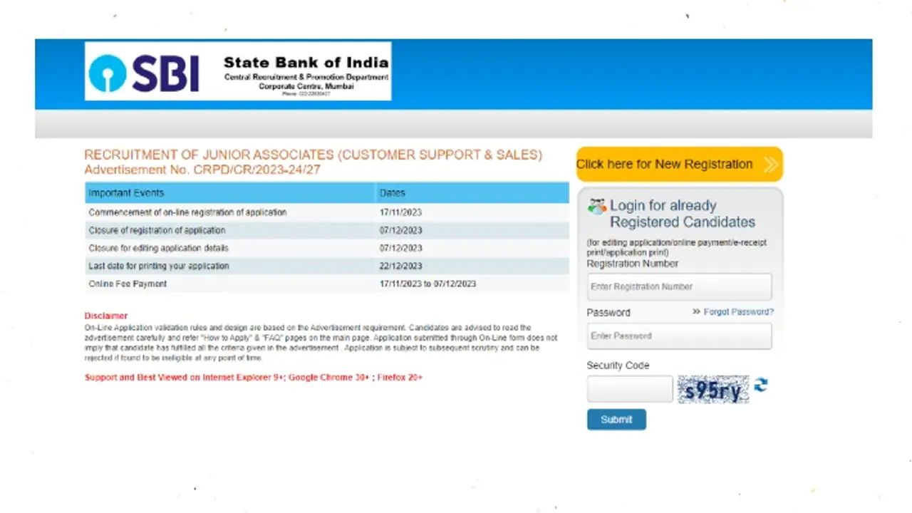 SBI Clerk Recruitment 2023