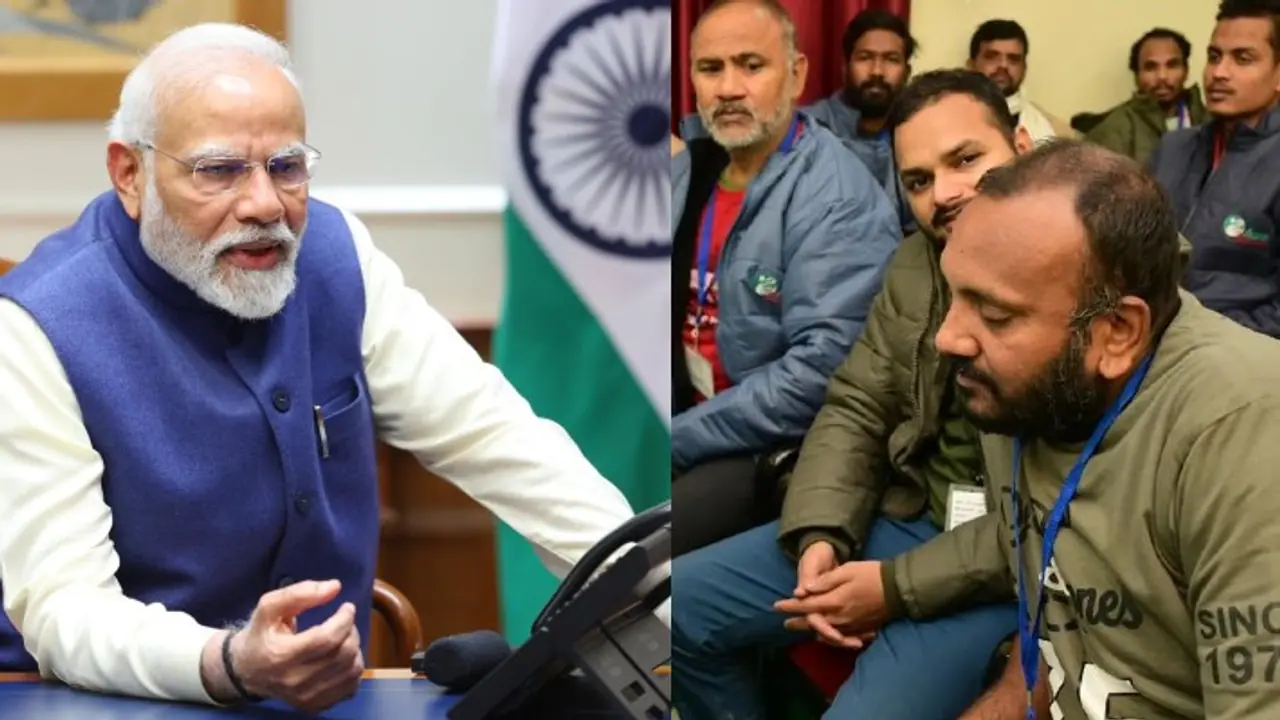 Narendra Modi Talk with tunnel workers