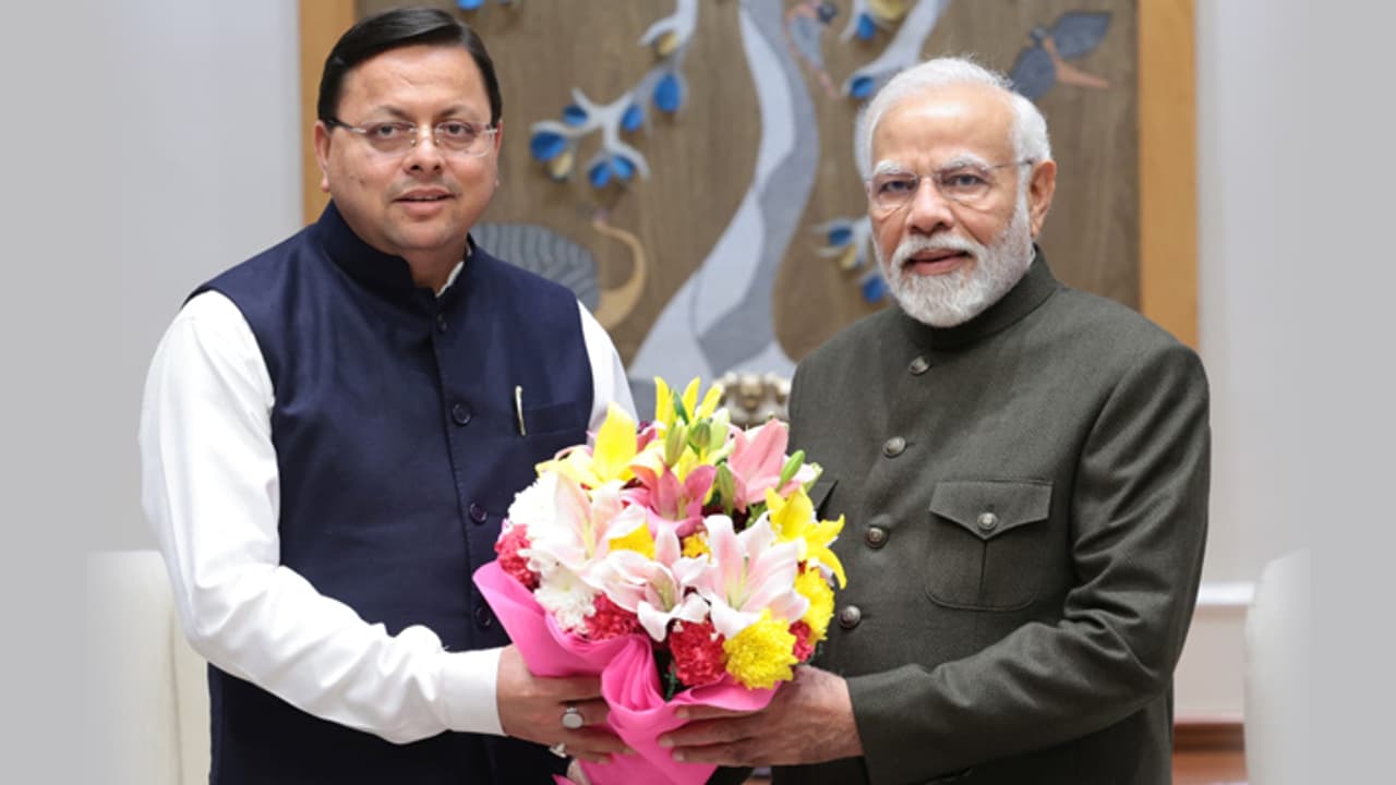 Pushkar Singh Dhami invite PM Modi for Uttarakhand Global Investors Summit 2023