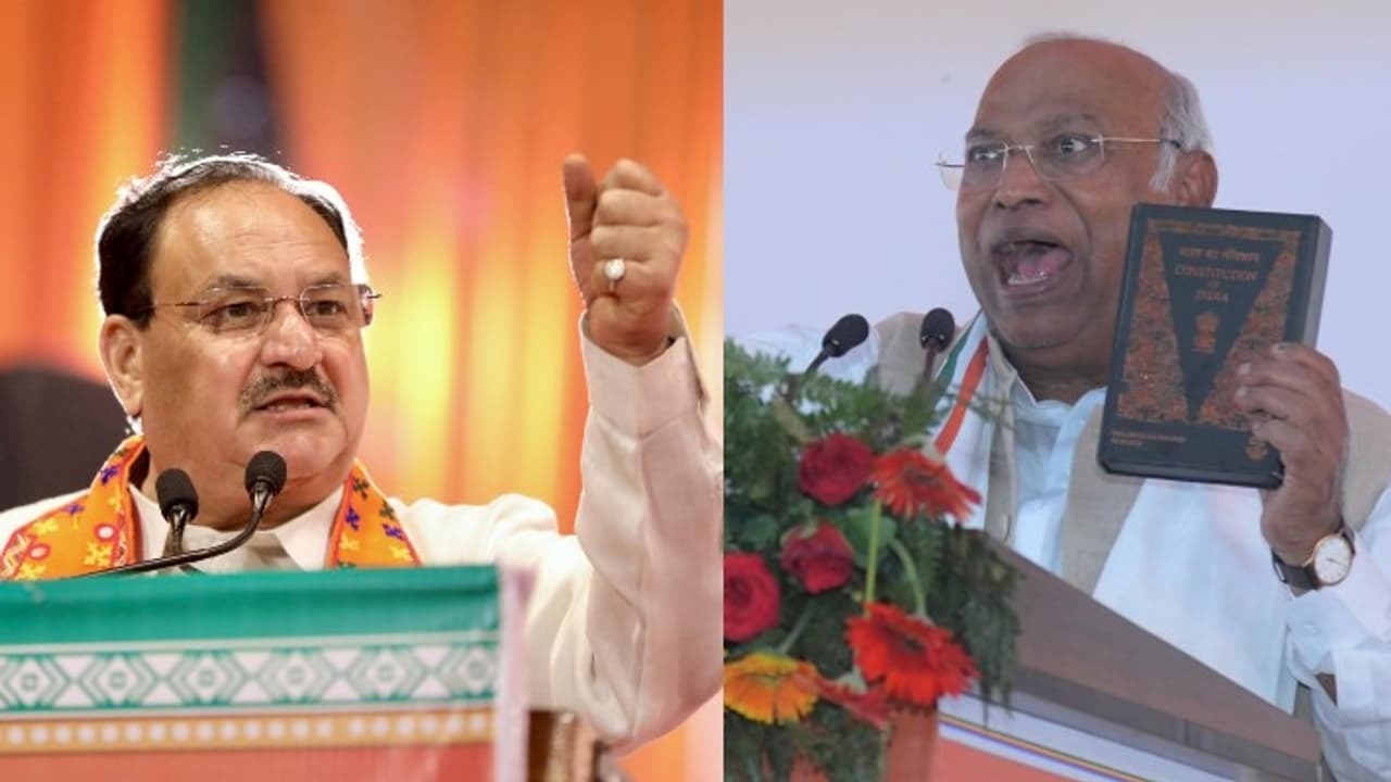 Mallikarjun Kharge and JP Nadda Mallikarjun Kharge and JP Nadda