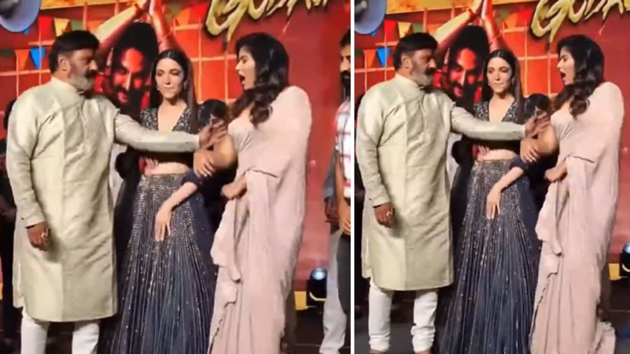 Nandamuri Balakrishna Pushes Actress Anjali Nandamuri Balakrishna Pushes Actress Anjali