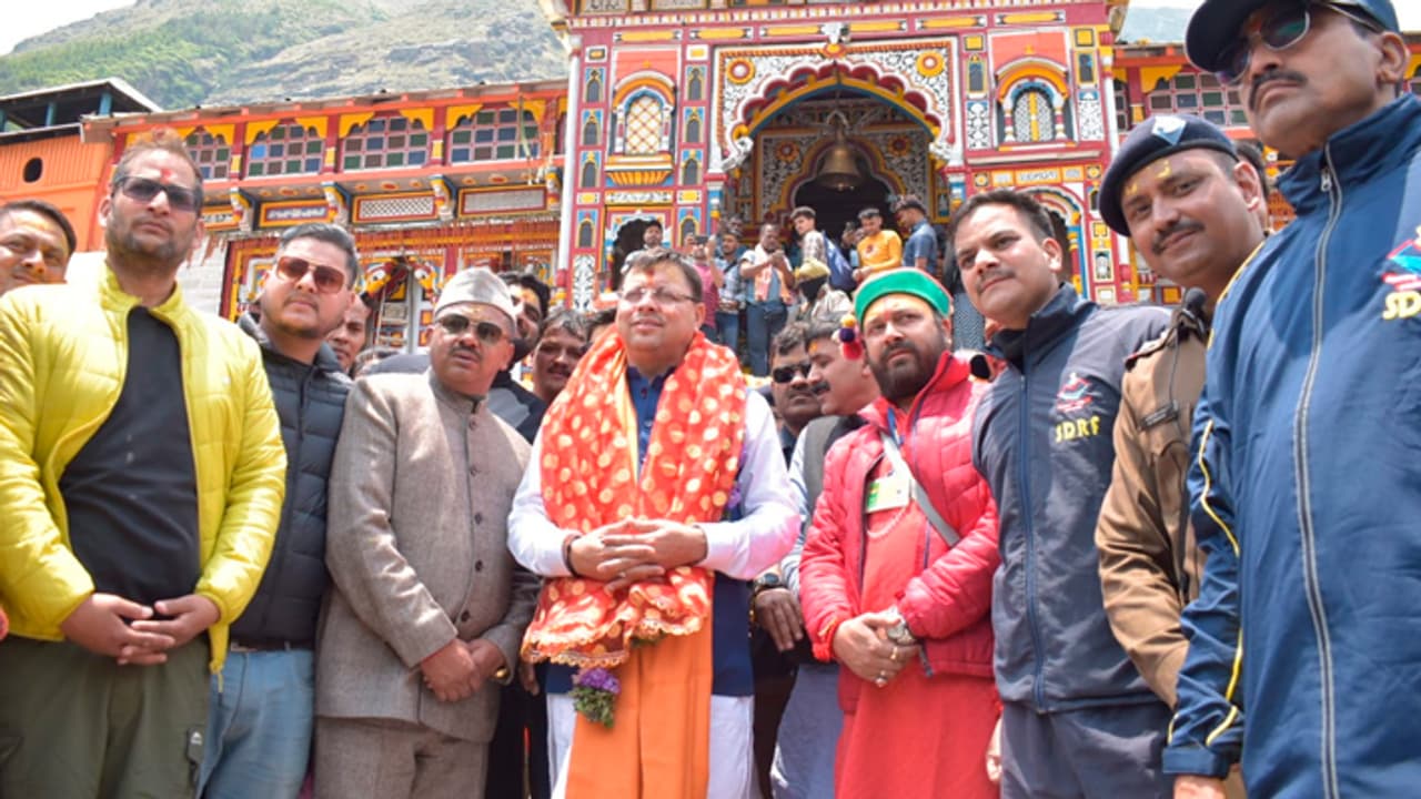 Pushkar Singh Dhami in Badrinath