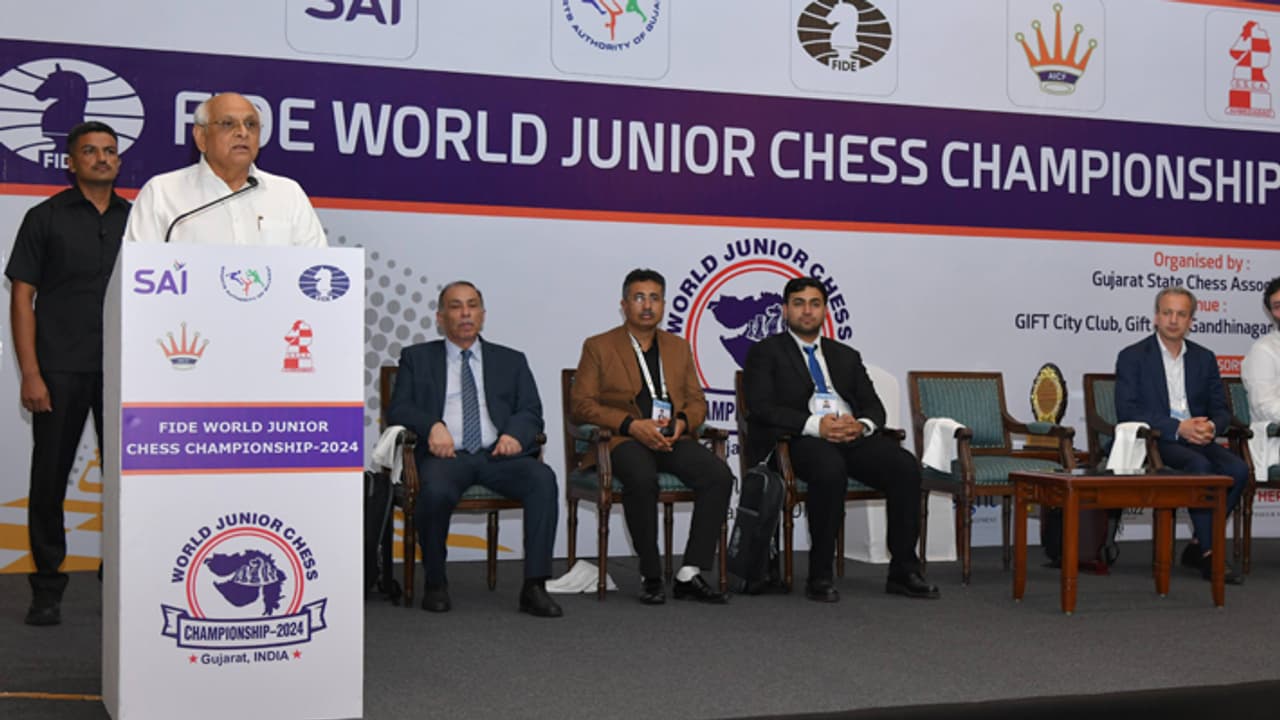Bhupendra Patel at FIDE World Junior Chess Championships U20 2024 closing ceremony