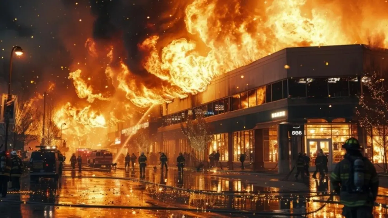 FIRE IN MALL FIRE IN MALL