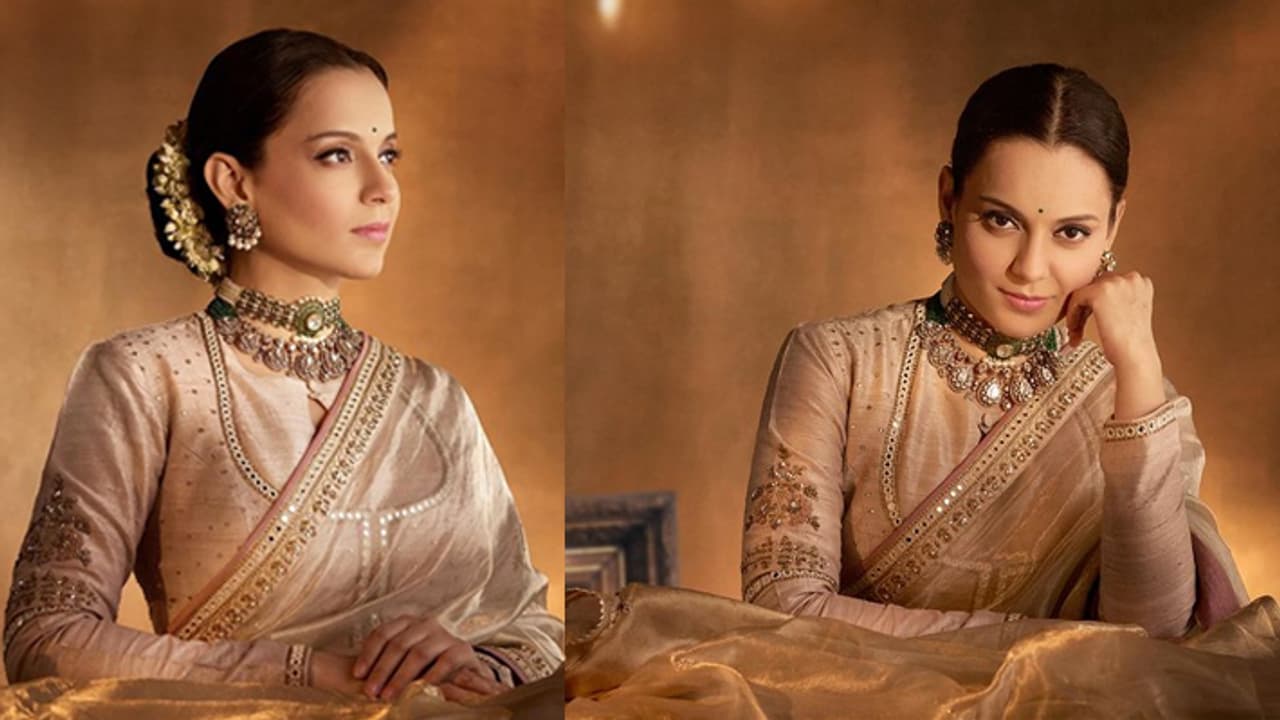 Kangana Ranaut Ivory Tissue Saree Cost Kangana Ranaut Ivory Tissue Saree Cost