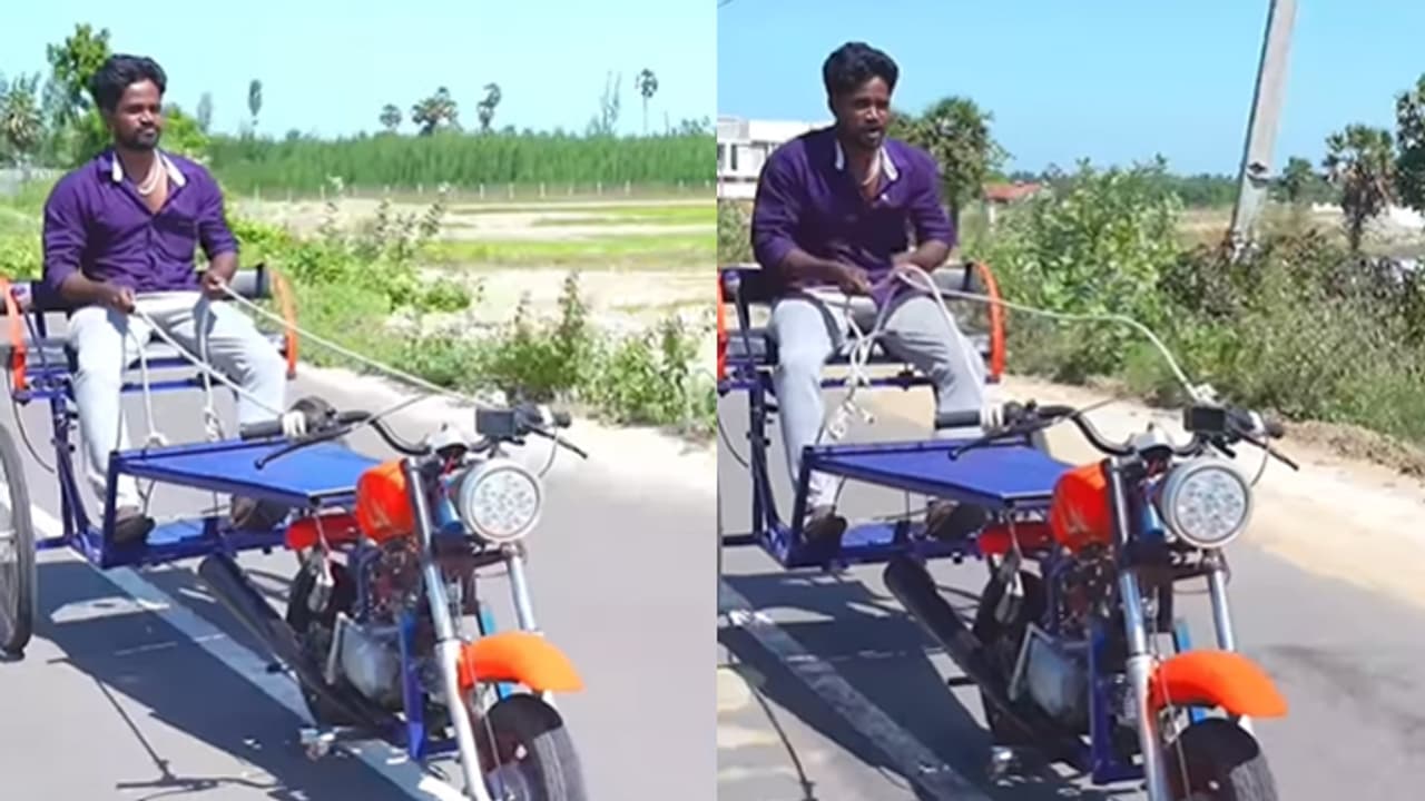 man converts bike into horse