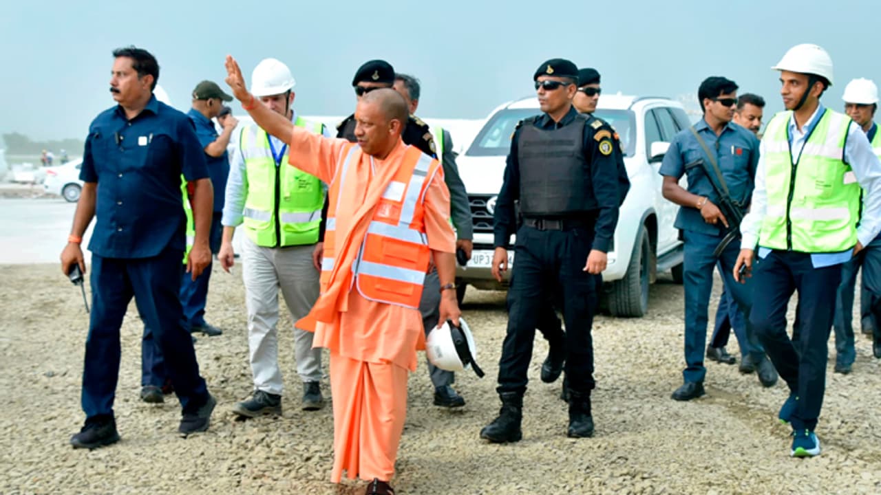 Yogi Adityanath inspect Noida International Airport