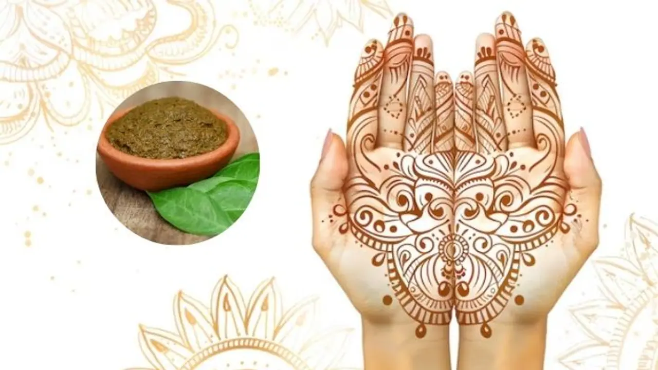 why does applying green mehndi gives red colour