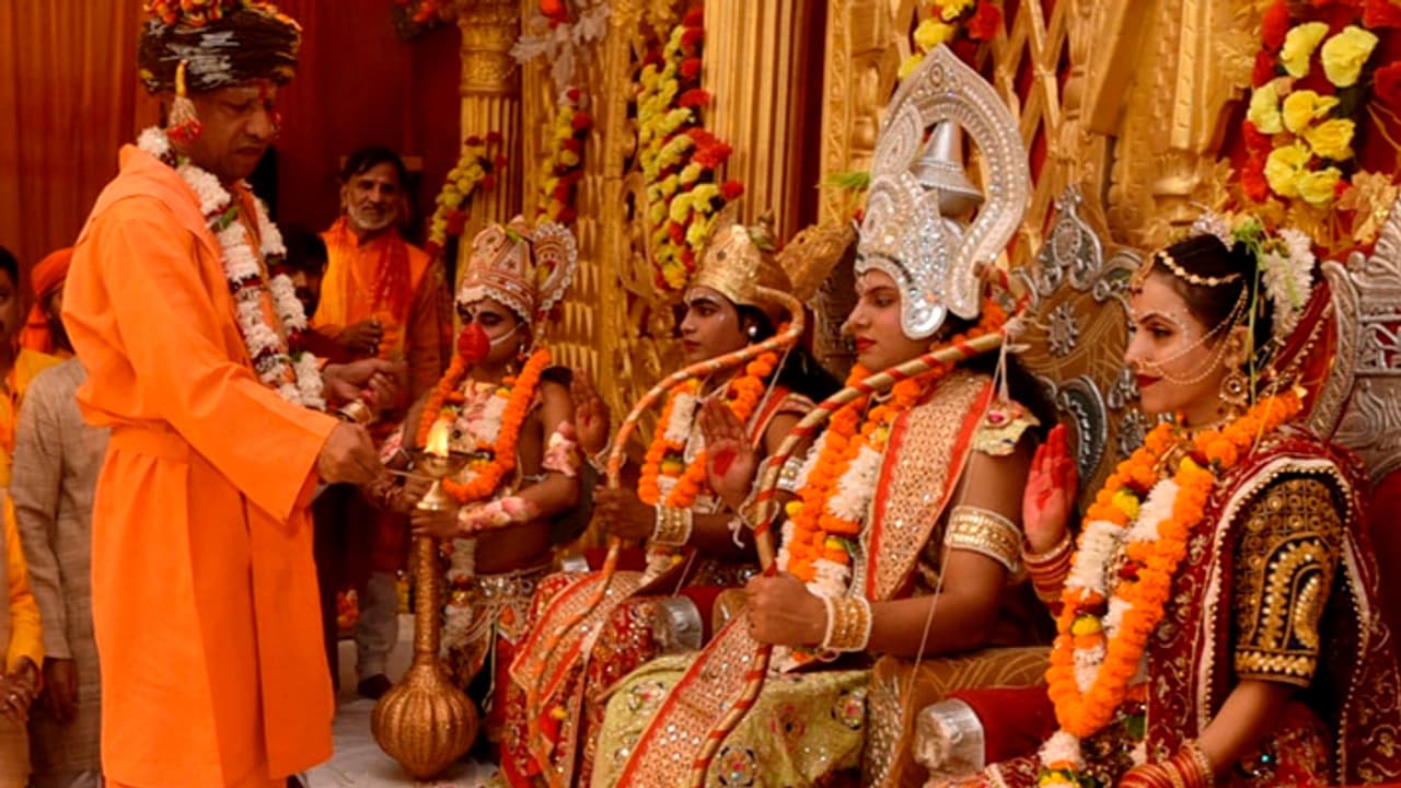Yogi Adityanath at Lord Shri Ram Raj Tilak at Mansarovar Ramlila Ground Gorakhpur Yogi Adityanath at Lord Shri Ram Raj Tilak at Mansarovar Ramlila Ground Gorakhpur