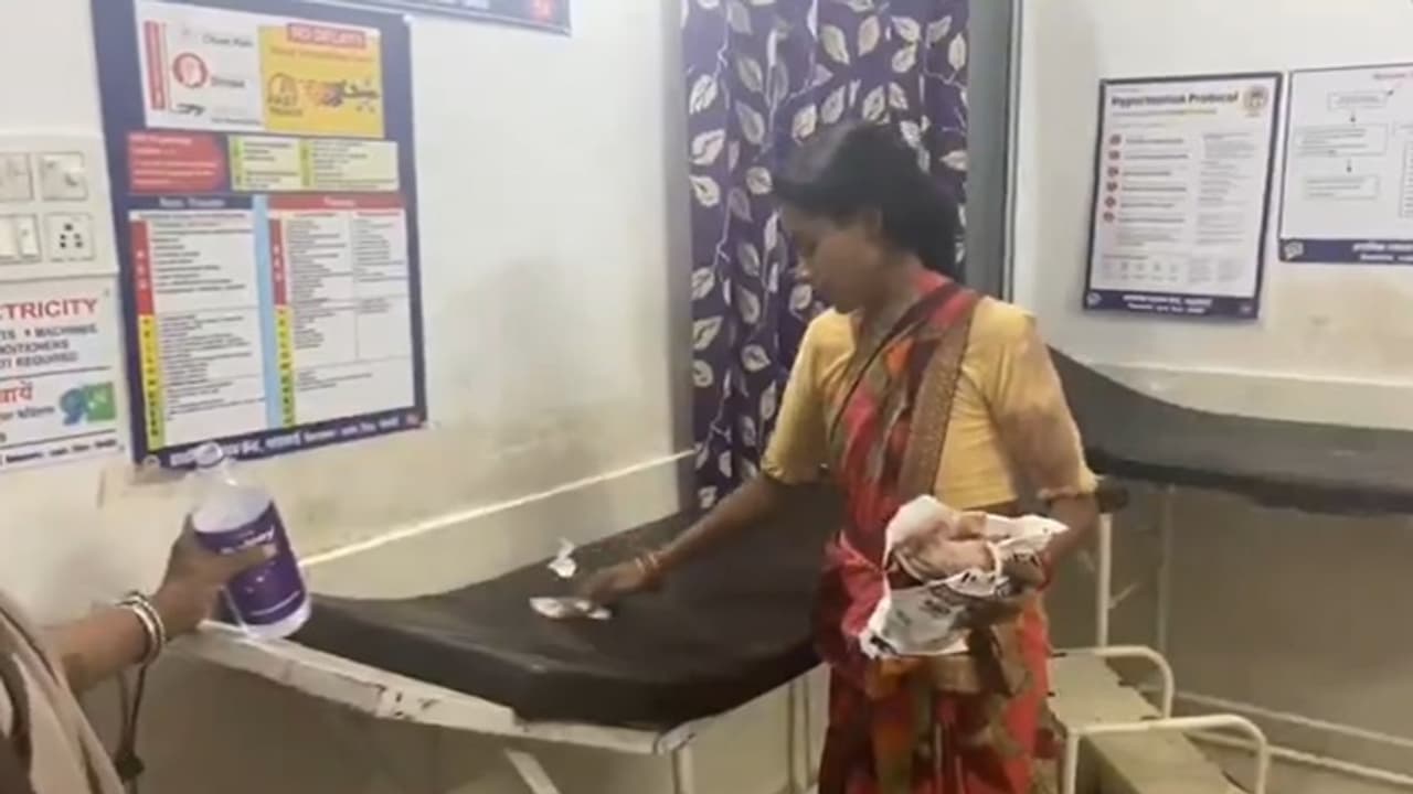 Pregnant Woman Clean Bed