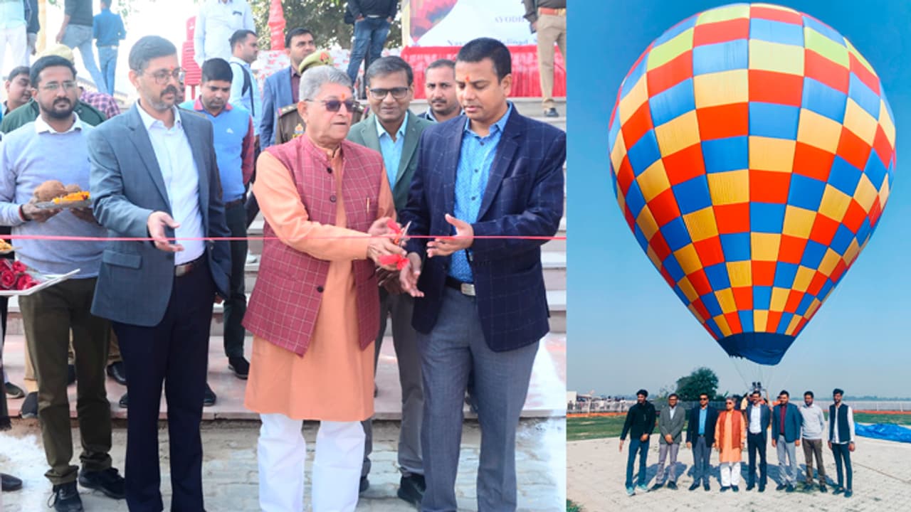 hot air balloon started in Ayodhya hot air balloon started in Ayodhya