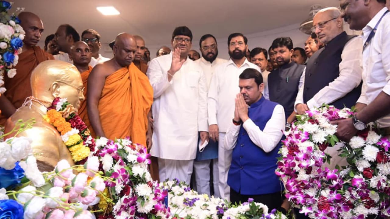 CM Devendra Fadanvis at Chaitya Bhumi