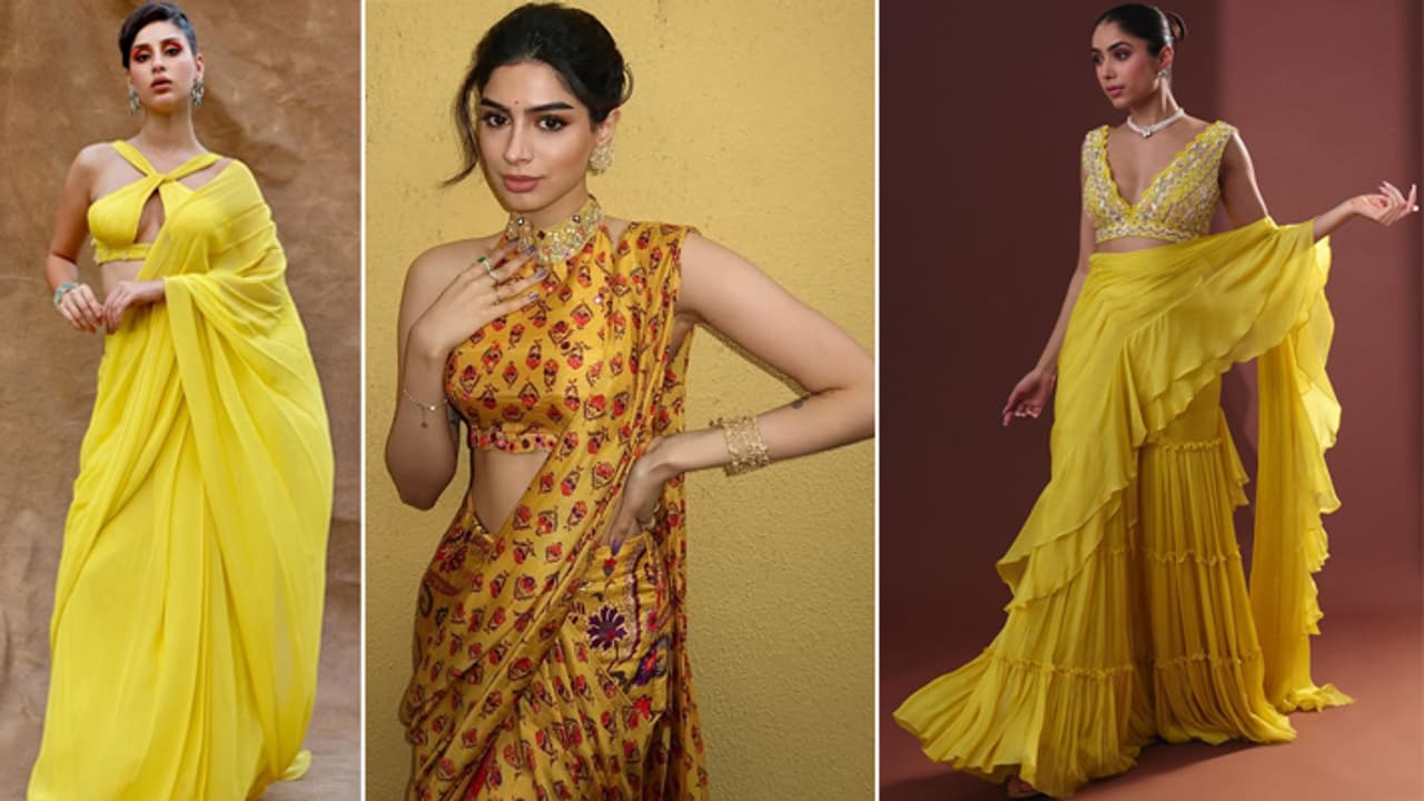 Gen Z Buy Pre draped yellow saree under Rs 2K for BFF haldi Gen Z Buy Pre draped yellow saree under Rs 2K for BFF haldi