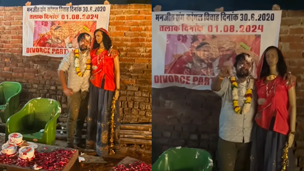 Viral video of Man Celebrating Divorce with Ex Wife Mannequin