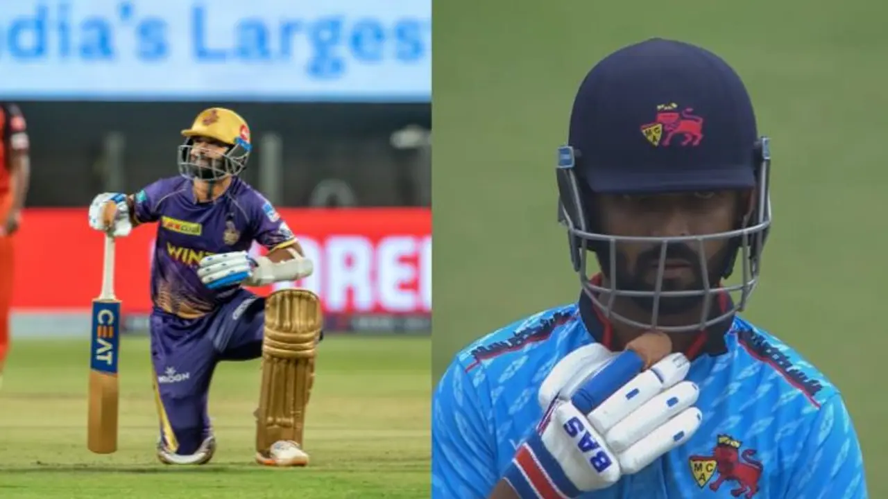 Syed Mushtaq Ali trophy 2024 ajinkya rahane fire in semifinals ipl 2025 kkr player 