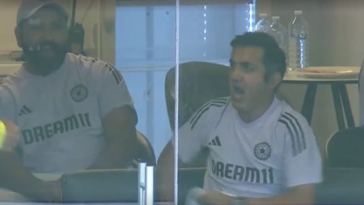 Ind vs aus Gautam Gambhir celebration in Gabba after avoids follow on fans reaction goes viral bgt 2024 