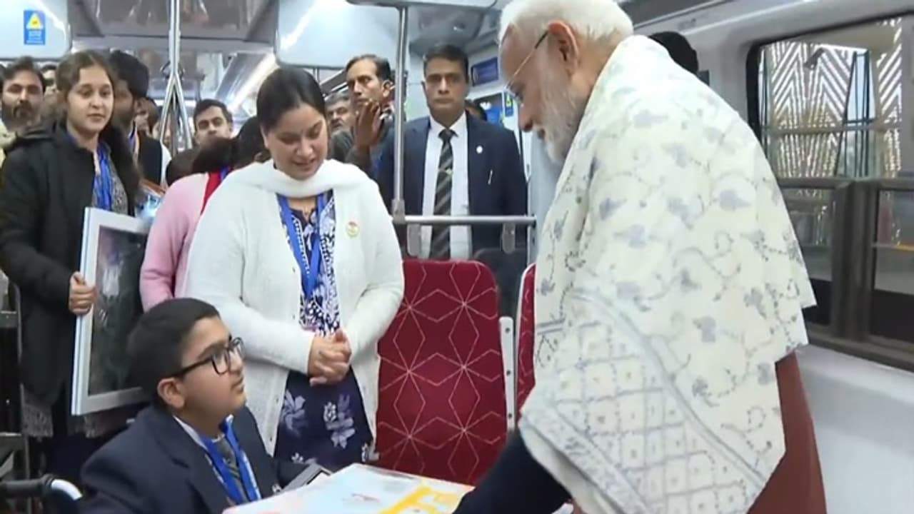 PM Modi in Namo Bharat Train PM Modi in Namo Bharat Train