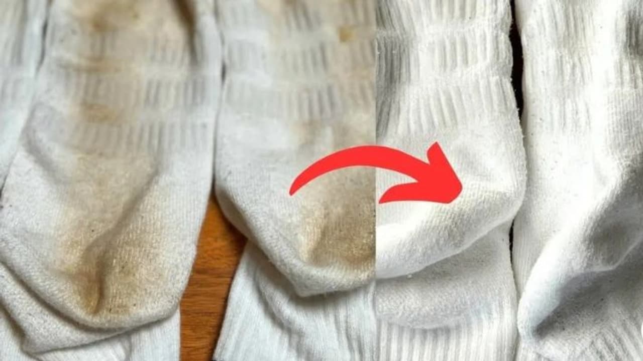How to clean white socks with black stains