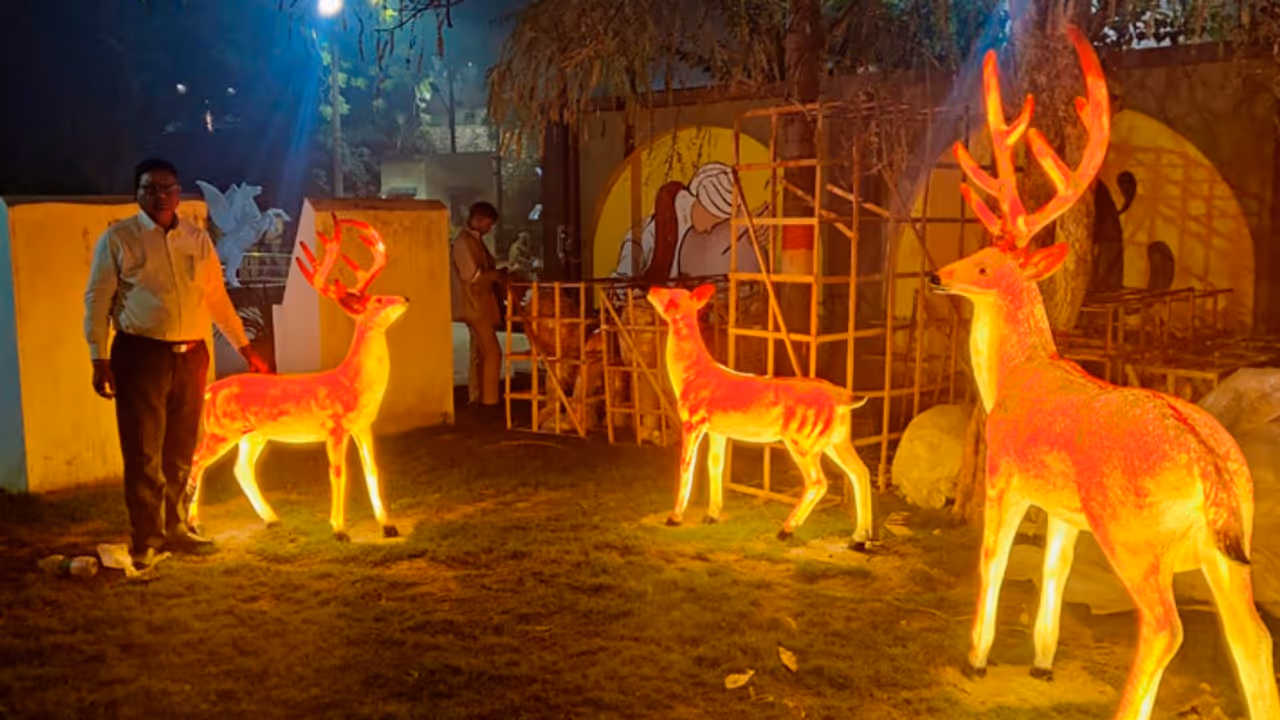 UP news roads squares electric poles trees on route to reach Prayagraj Mahakumbh 2025 decorated UP news roads squares electric poles trees on route to reach Prayagraj Mahakumbh 2025 decorated