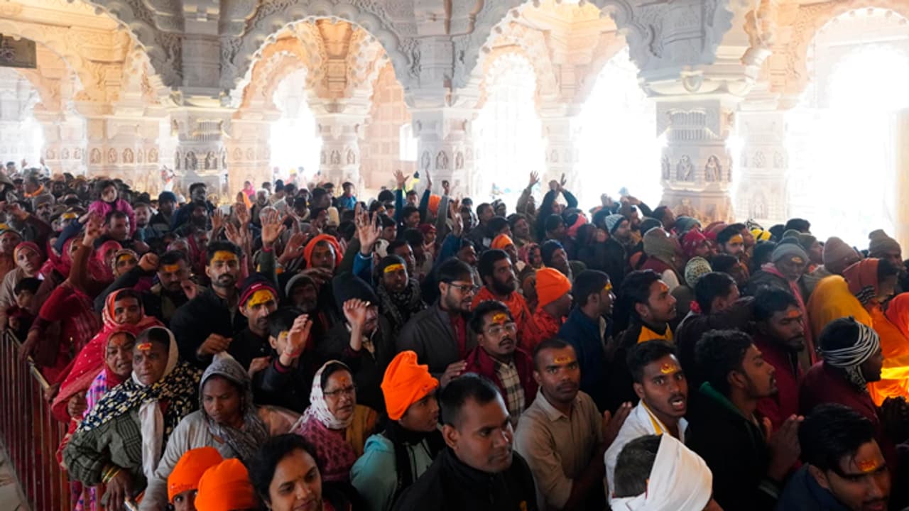 Devotees flock to Ayodhya on the first anniversary of Ramlala Pran Pratishtha Devotees flock to Ayodhya on the first anniversary of Ramlala Pran Pratishtha