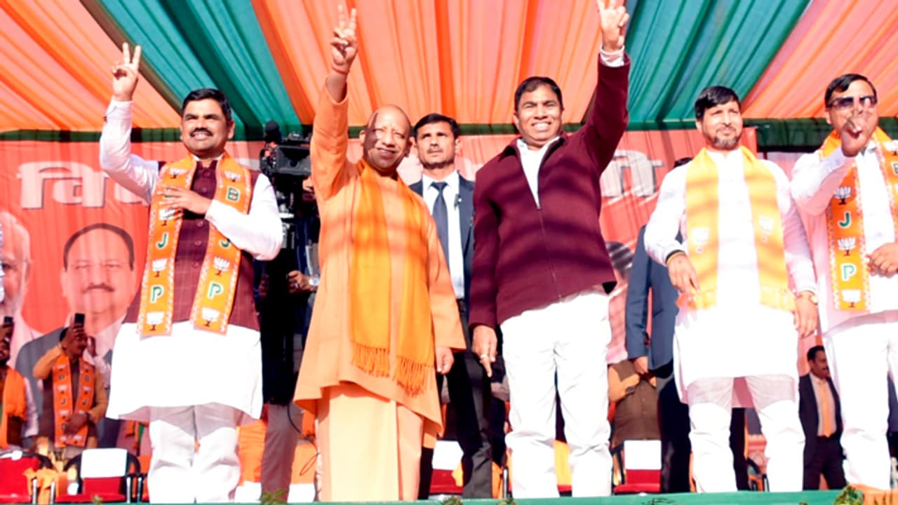 Yogi Adityanath at Kirari campaigning for Delhi Election 2025