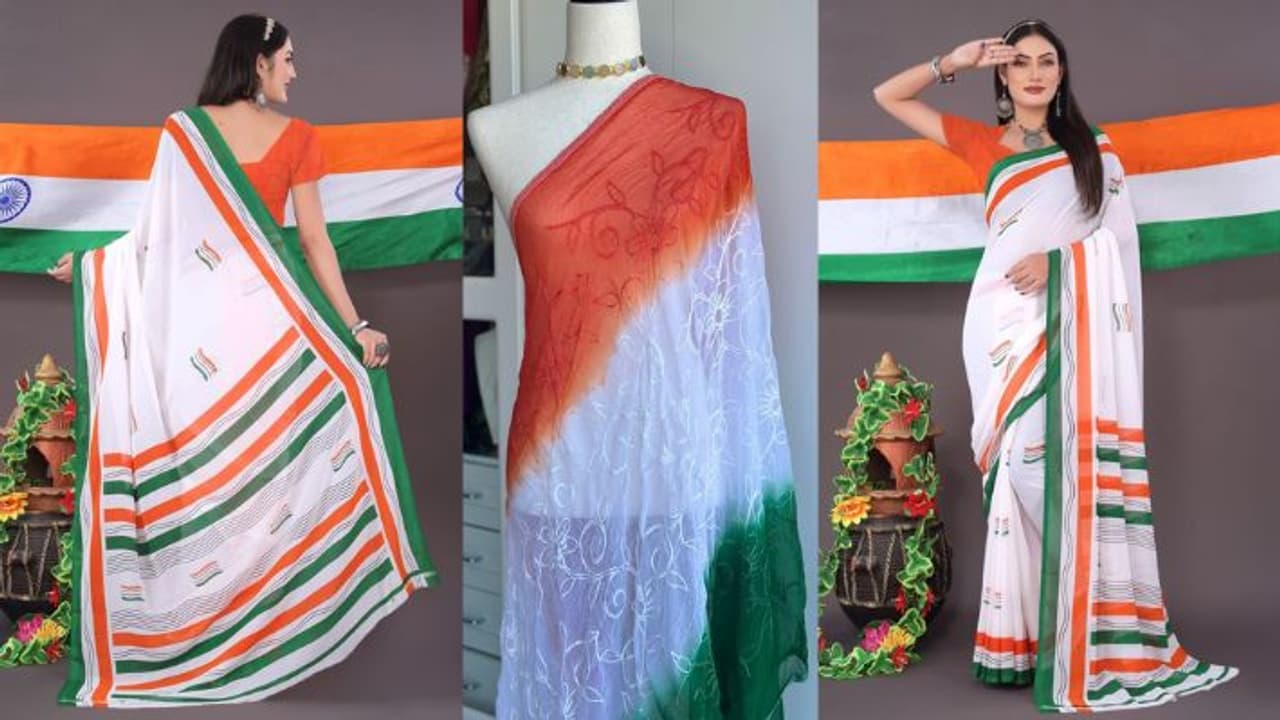 how make diy tri colour dupatta and saree at home for 26 January 2025