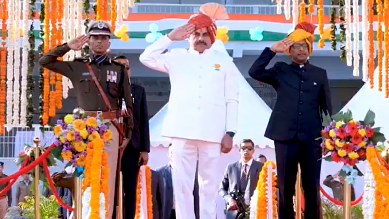 Mohan Yadav at Republic Day 2025 flag hoisting in Indore Mohan Yadav at Republic Day 2025 flag hoisting in Indore