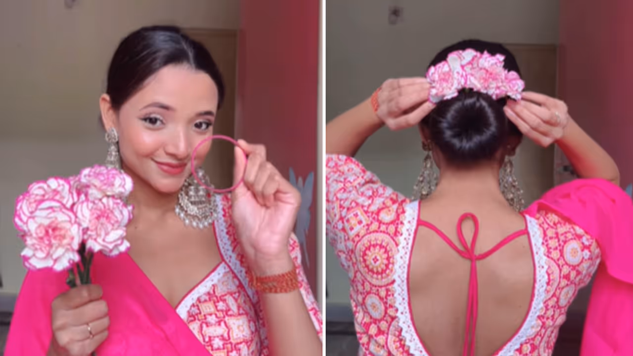 DIY gajra with broken bangle