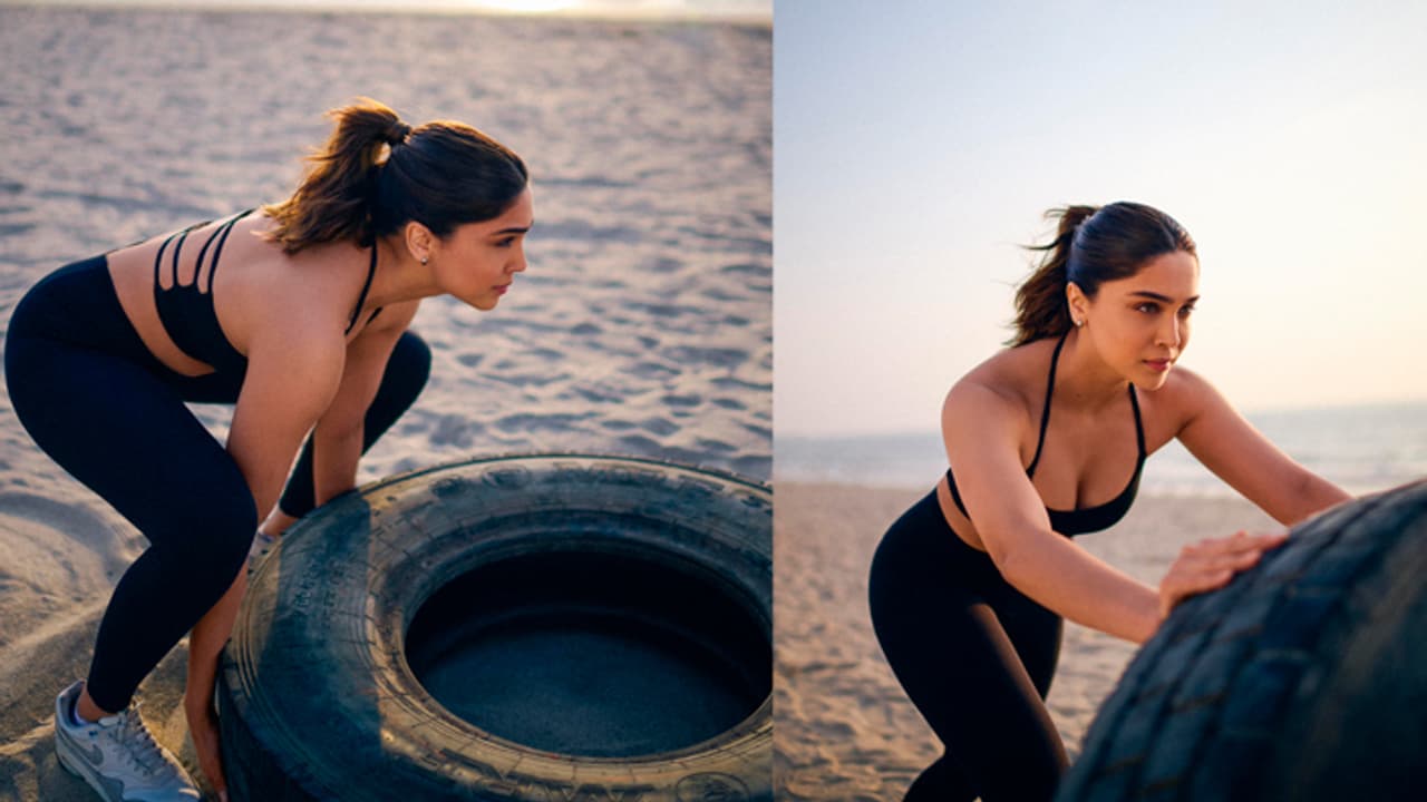 Sharvari Wagh tire flip workout Sharvari Wagh tire flip workout