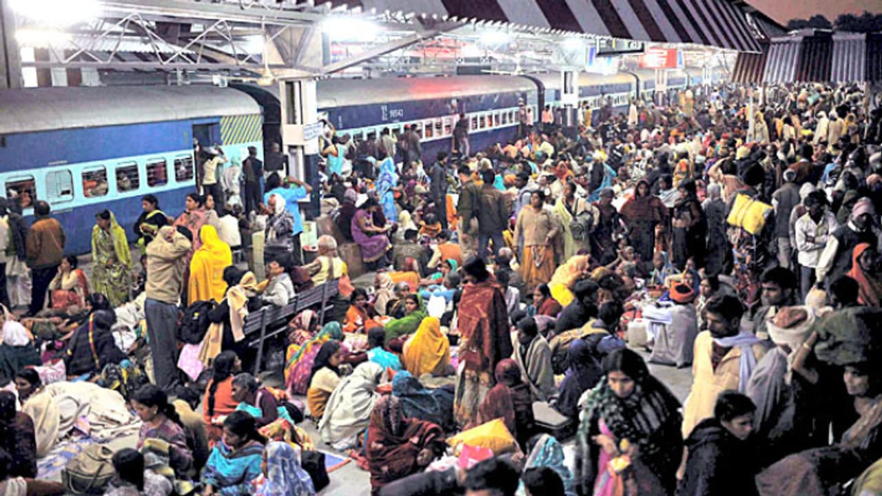 Delhi railway station stampede effect prayagraj trains cancelled pilgrims stranded