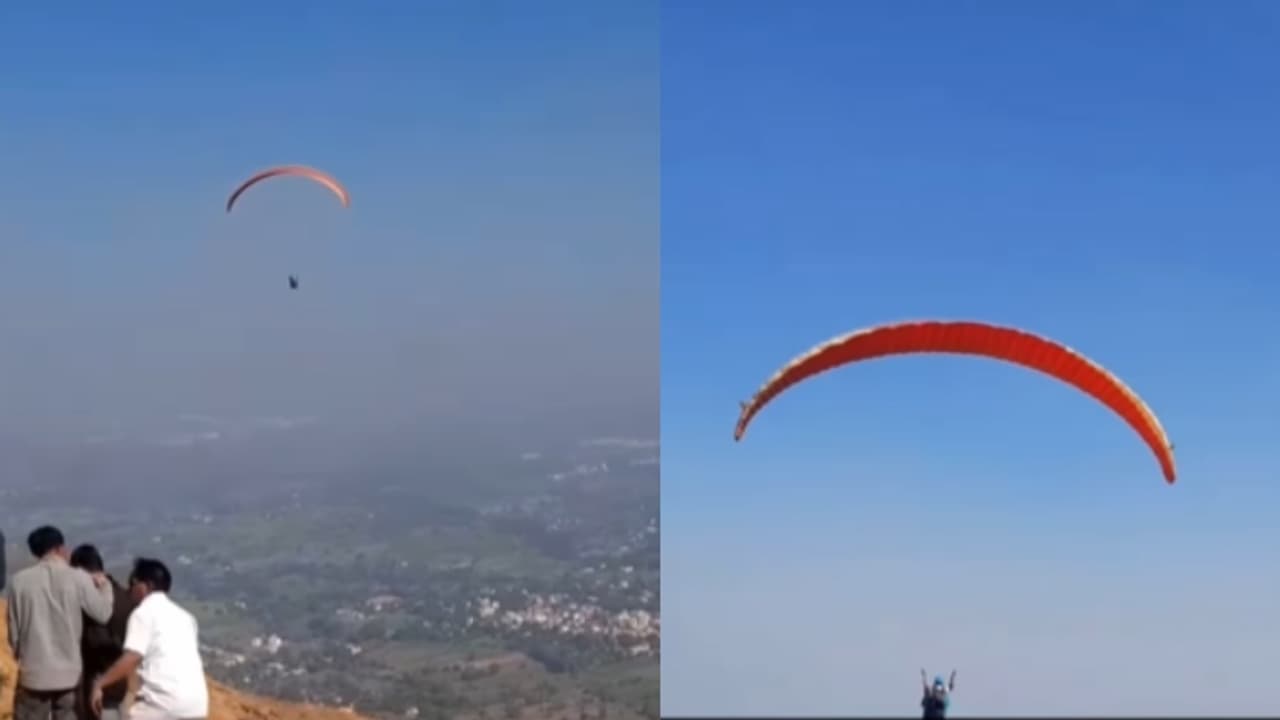 Viral Video Maharashtra Satara Student Paraglides to College