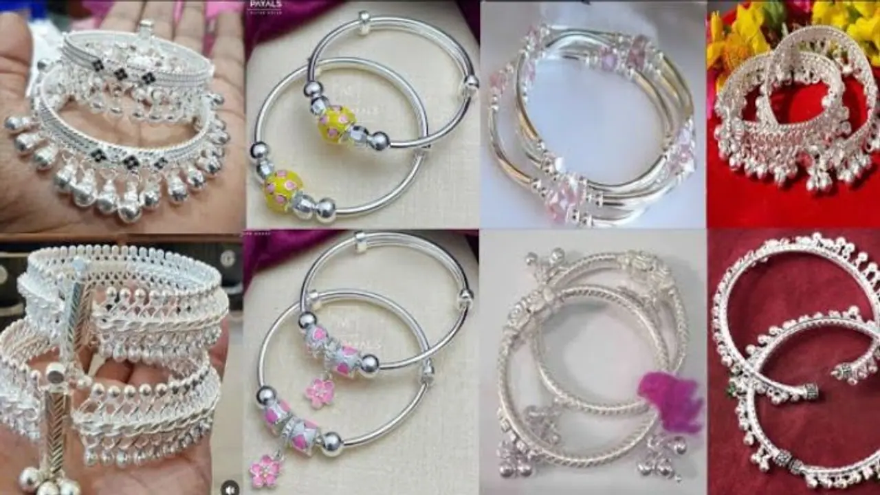 Trendy silver payal for baby girl gift Trendy silver payal for baby girl gift