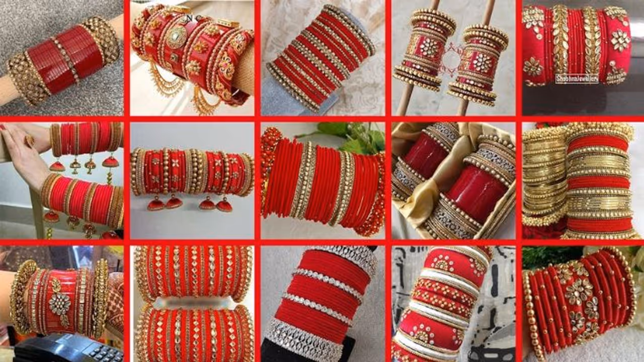 Traditional Lac Bangles with Kundan Work