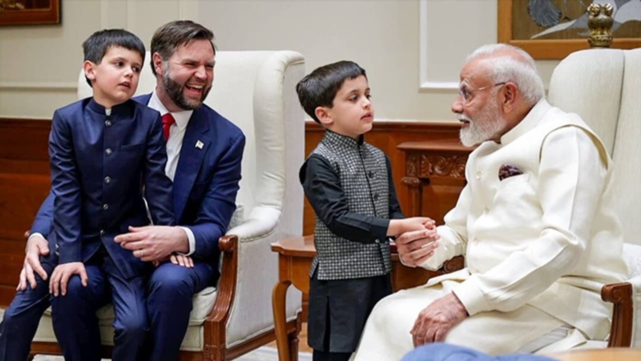 JD Vance Childs with Narendra Modi