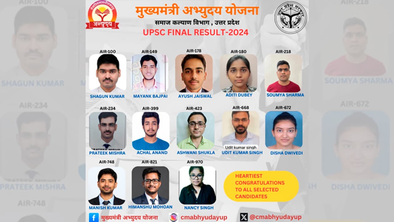 Mukhyamantri Abhyuday Yojna created history thirteen students selected in UPSC CSE 2024 results Mukhyamantri Abhyuday Yojna created history thirteen students selected in UPSC CSE 2024 results