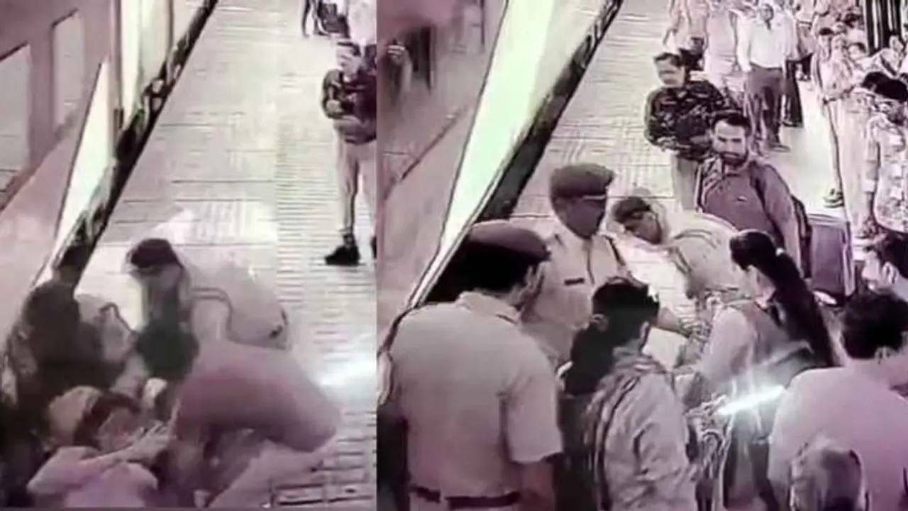 Ujjain train woman jump