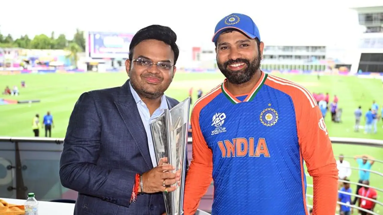Rohit Sharma and Jay Shah, WCT Final 2025 Rohit Sharma and Jay Shah, WCT Final 2025